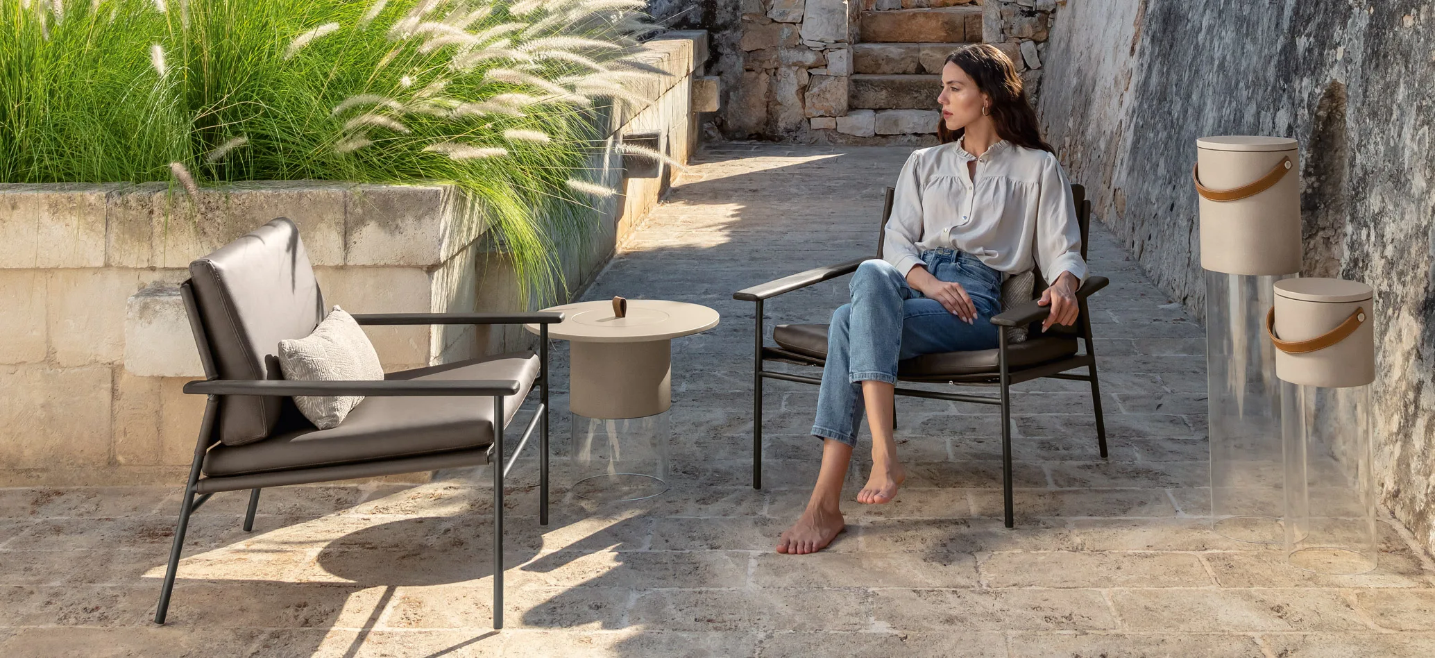 Talenti Allure outdoor furniture by Christophe Pillet on a terrace