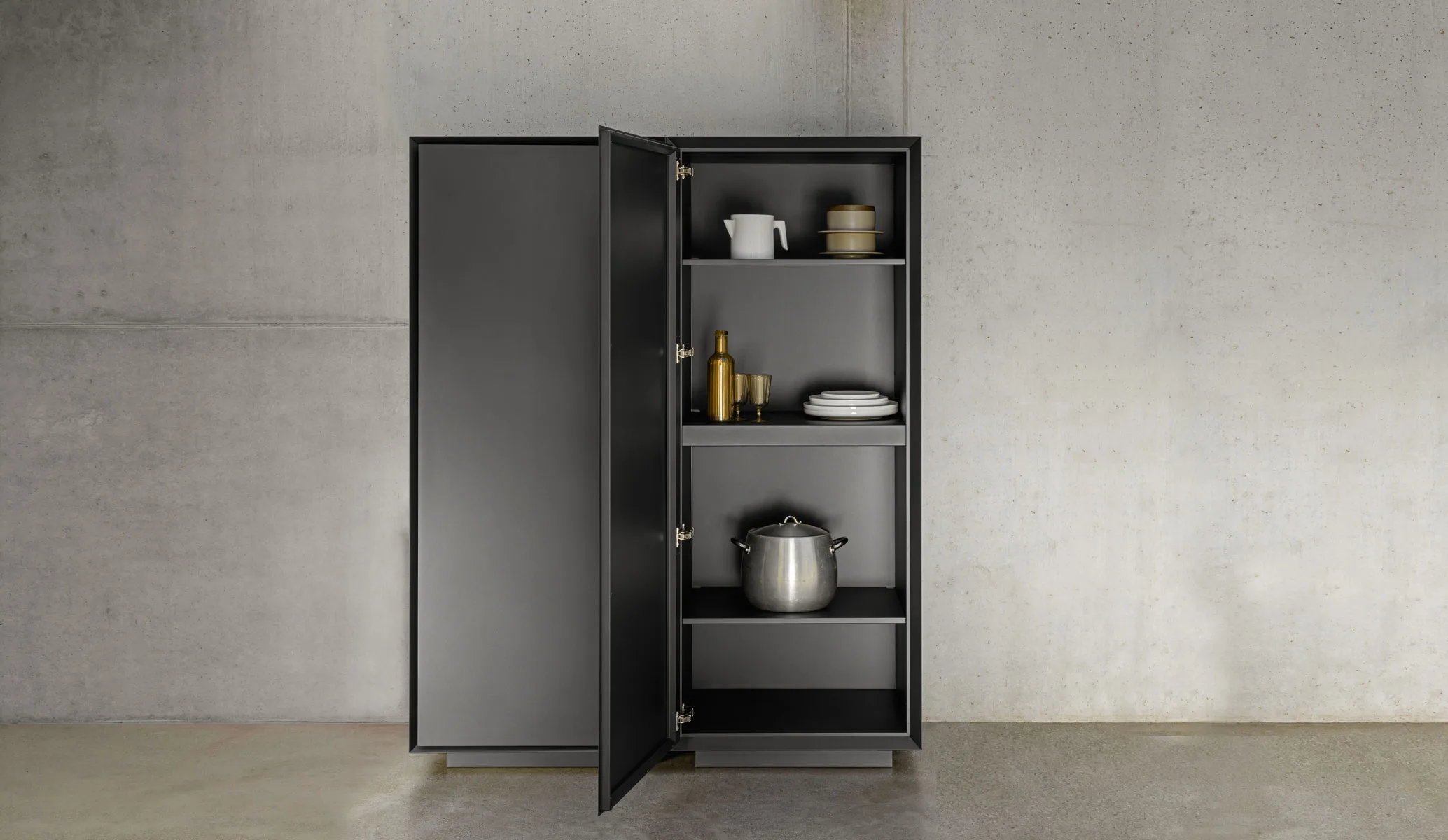Talenti Tikal outdoor kitchen modules in steel and aluminum on a terrace